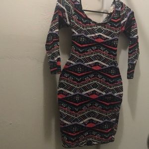 Bodycon tribal print dress